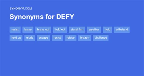 defy the odds synonym|64 Synonyms & Antonyms for DEFY .
